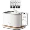 image:imageBundle of PETLIBRO Upgrade Cat Water Fountain Cordless Cat Fountain App Monitoring 3L101oz Dockstream 2 Pet Water Fountain with Stainless Steel Tray Dog Water Bowl Dispenser  Splash ShieldWhite