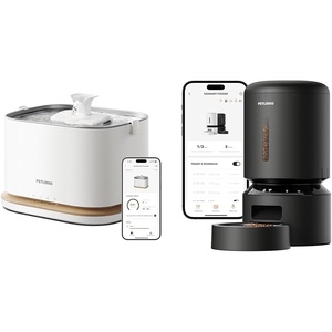image:imageBundle of PETLIBRO Upgrade Cat Water Fountain Cordless Cat Fountain App Monitoring 3L101oz Dockstream 2 Pet Water Fountain with Stainless Steel Tray Automatic Cat Feeder 5L Timed Pet Feeder