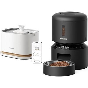 image:imageBundle of PETLIBRO Upgrade Cat Water Fountain Cordless Cat Fountain App Monitoring 3L101oz Pet Water Fountain with Stainless Steel Tray  Automatic Cat Feeder  3L Programmable Pet Food Dispenser