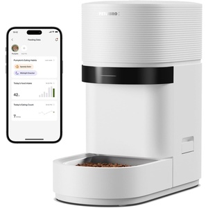 image:imagePETLIBRO Automatic Cat Feeder with Smart Scale 5G WiFi Automatic Dog Food Dispenser with Dual Feeding Mode 5L Pet Feeder with Low Food Sensor Up to 10 Meals Per Day Granary 2 White