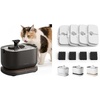 image:imageBundle of PETLIBRO Cat Water Fountain Stainless Steel Tray App Monitoring Cat Fountain Indoor 25L84oz Dockstream Pet Water Fountain BPAFree  PETLIBRO 4 Packs Replacement Filters for2 MonthsBlack