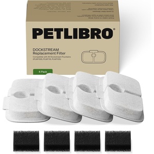 image:imageBundle of PETLIBRO Cat Water Fountain Stainless Steel Tray App Monitoring Cat Fountain Indoor 25L84oz Dockstream Pet Water Fountain BPAFree  PETLIBRO 4 Packs Replacement Filters for2 MonthsWhite