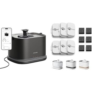 image:imageBundle of PETLIBRO Upgrade Cat Water Fountain Stainless Steel Tray Dockstream 2 Cat Fountain Indoor 3L101oz App Monitoring Pet Water Fountain  PETLIBRO 6 Packs Replacement Filters for 3 Months